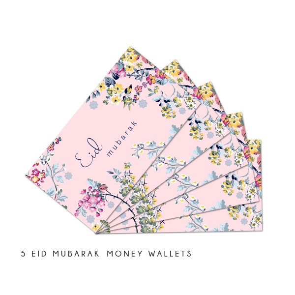 Money Wallets - Eid Mubarak Pack of 5  Pink 