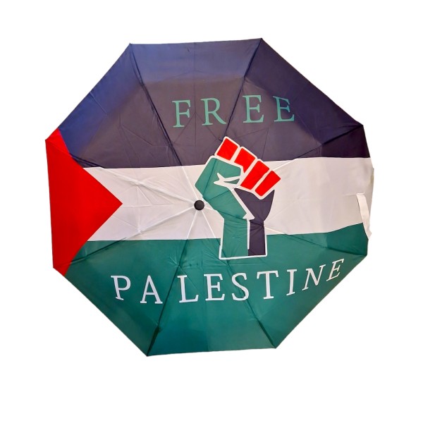 Free Palestine Compact Travel Umbrella (With Fist)