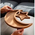 Moon and Star Wooden Platter Decoration