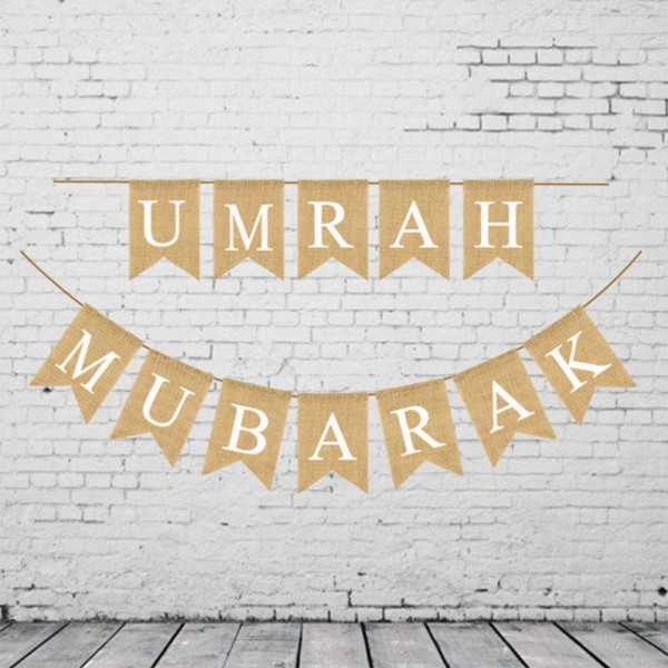 Umrah Mubarak Burlap (2 Part)