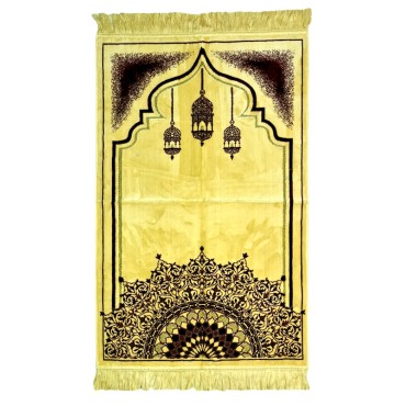SafaTeks - Beige/Arabesques Soft prayer mat